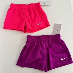 Nike Kids Pink and Purple Shorts Set